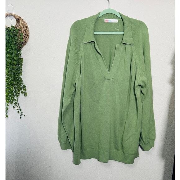 NEW Free People Drea Sweater Set 2-Piece Mint Green Oversized XL Elevated Basic - Picture 3 of 15